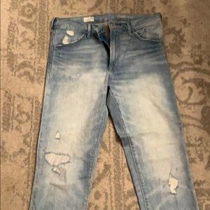 Authentic boyfriend distressed jeans light wash